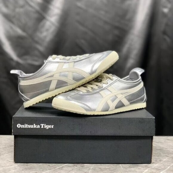 Onitsuka Tiger by Asics Silver and Cream Sneakers - Picture 5 of 6
